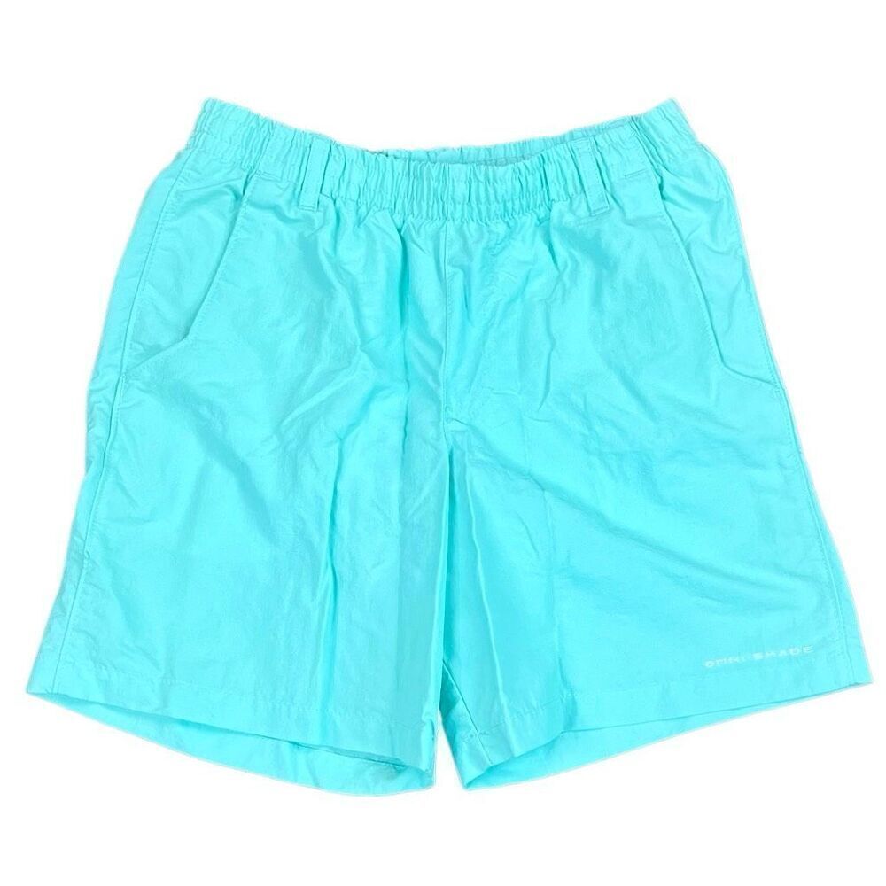 Columbia Aqua Turquoise PFC Omni-Shade Green Drawstring Swim Shorts Medium